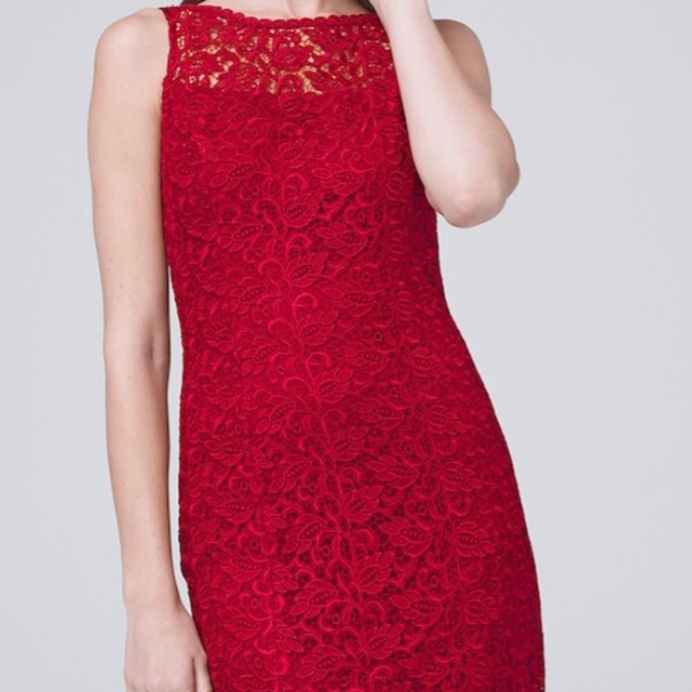 White House Black Market GORGEOUS Red dress4X/HP๐ - Picture 5 of 6
